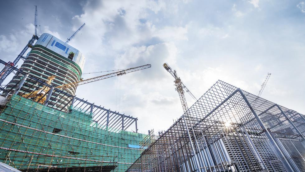 stock photo of building being built